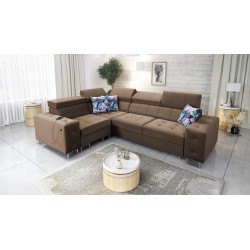 Fusion II corner sofa with a sleeping function in Velvet fabric | Hydrophobic, Magic Velvet 2299 | The perfect furniture for you