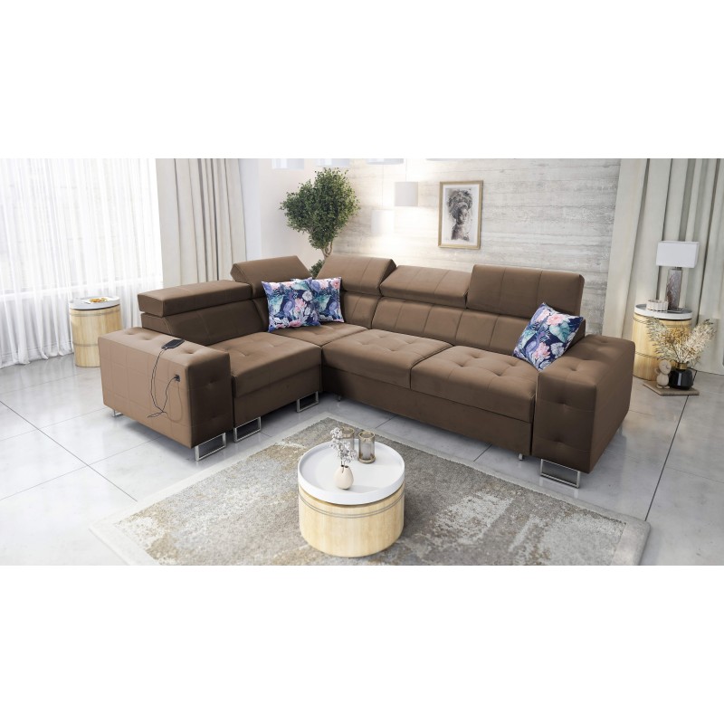 Ecksofa Fusion II mit Schlaffunktion in Samtstoff | Hydrophob, Magic Velvet 2299 | Das ideale Möbelstück für Ihr Wohnzimmer