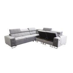 Fusion III corner sofa with quilted seat, sleeping function | [NAZWA SKLEPU]