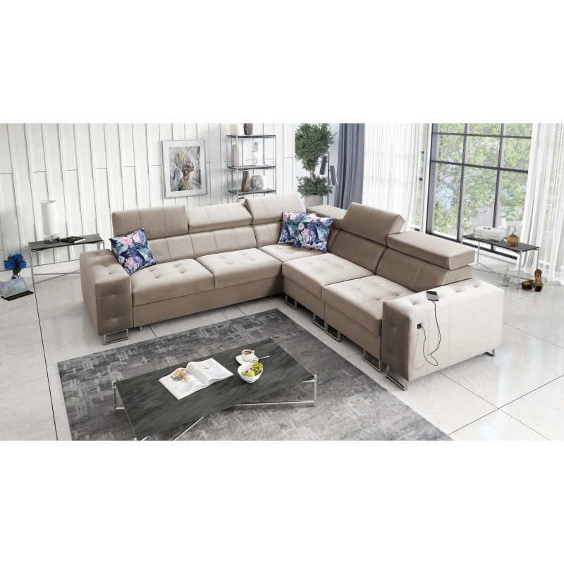 Ecksofa Fusion III mit gestepptem Sitz, Schlafunktion | [NAZWA SKLEPU]