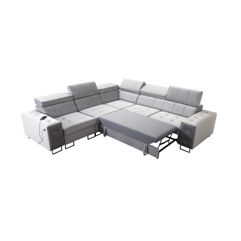 Fusion III corner sofa with quilted seat, sleeping function | [NAZWA SKLEPU]