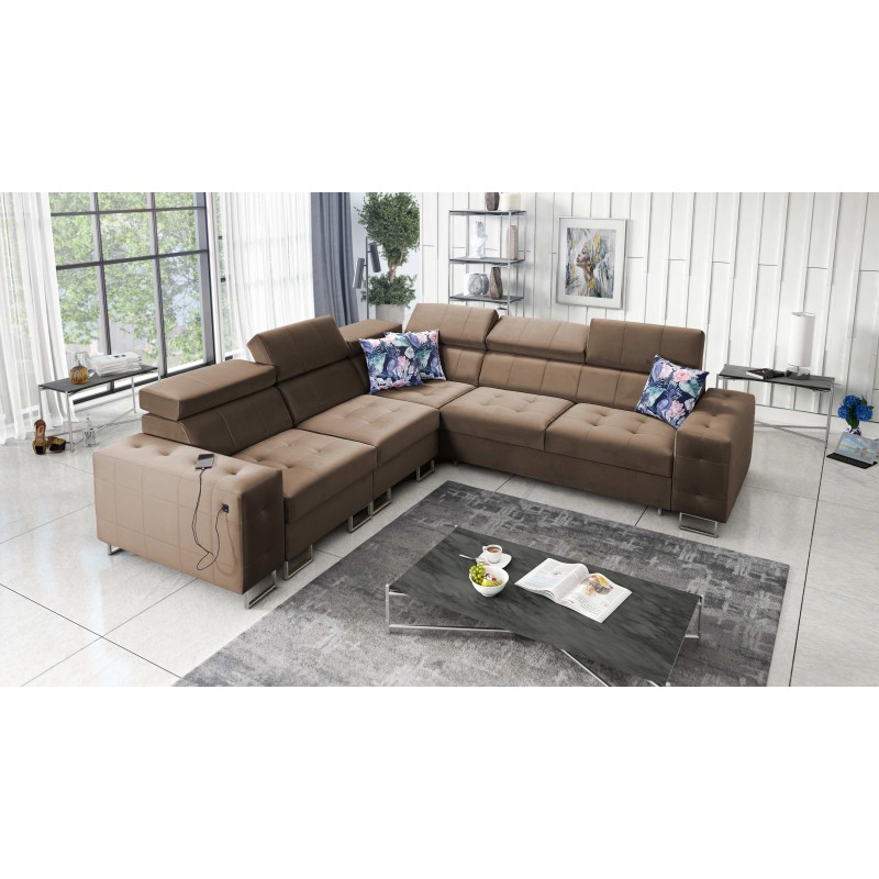 Ecksofa Fusion III mit gestepptem Sitz, Schlafunktion | [NAZWA SKLEPU]