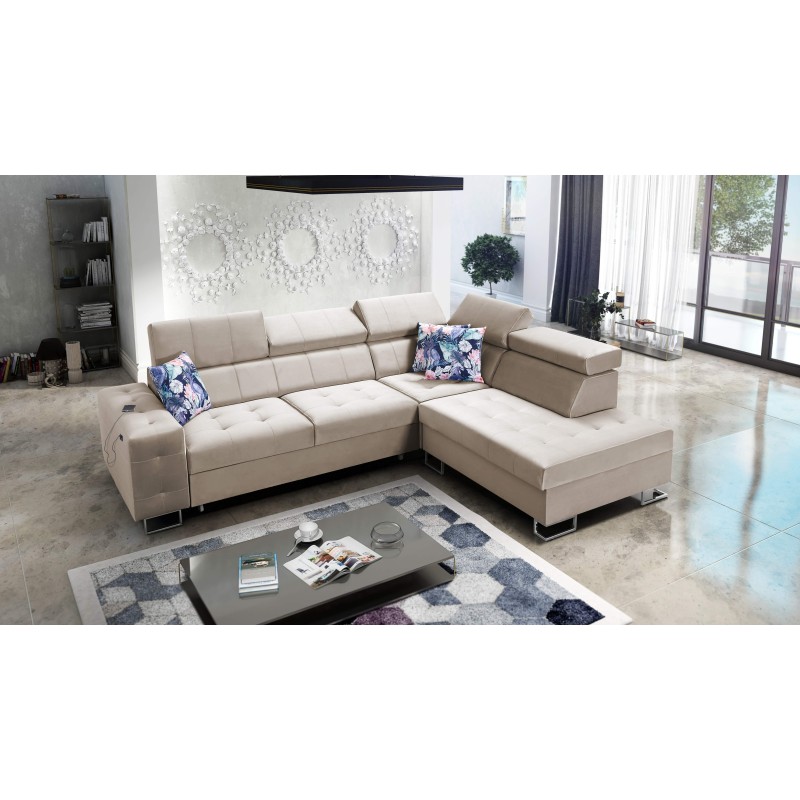 Corner Sofa Fusion VII with Sleeping Function and Adjustable Headrests | [Your Company]