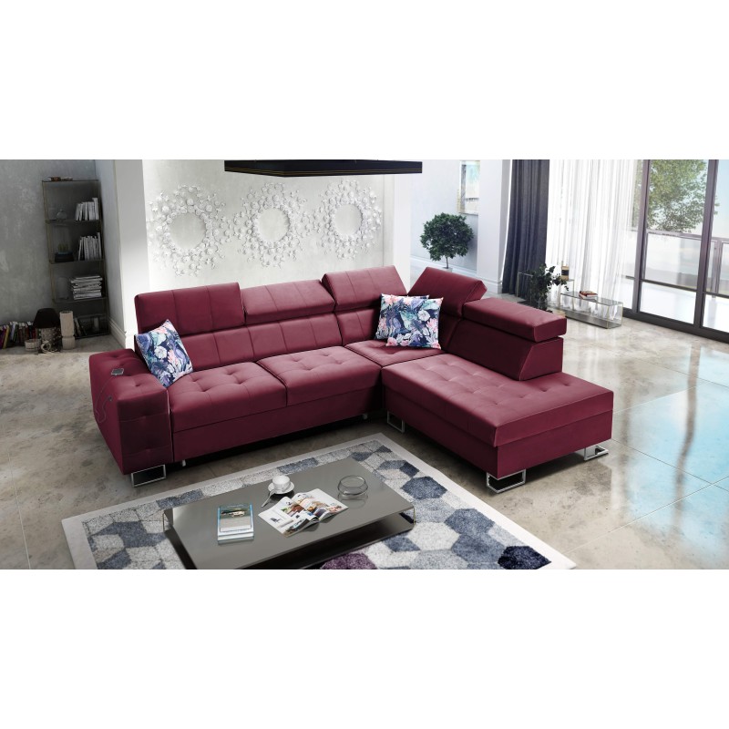 Esquina Fusion VII con función de cama y reposacabezas ajustables | [Twoja Firma]