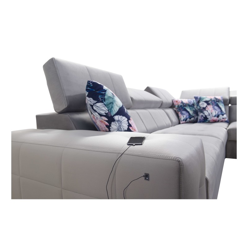 Corner Sofa Fusion VII with Sleeping Function and Adjustable Headrests | [Your Company]