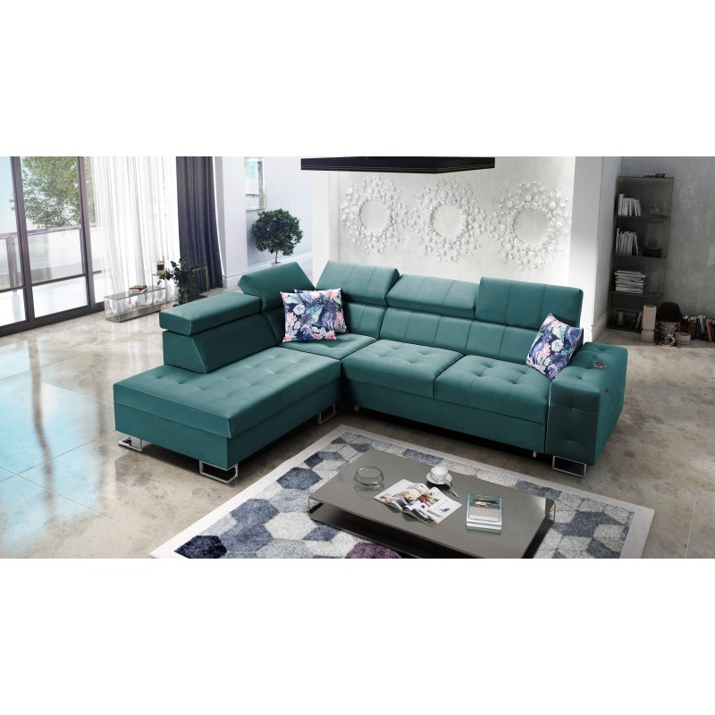 Esquina Fusion VII con función de cama y reposacabezas ajustables | [Twoja Firma]