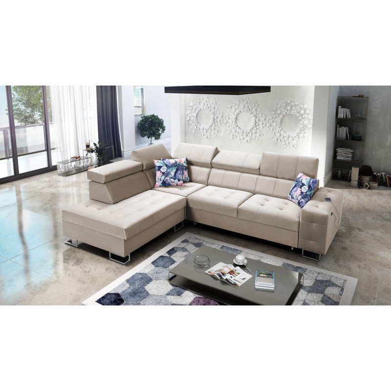 Corner Sofa Fusion VII with Sleeping Function and Adjustable Headrests | [Your Company]