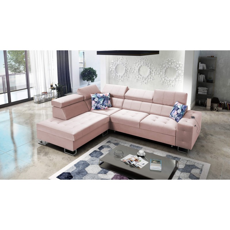 Esquina Fusion VII con función de cama y reposacabezas ajustables | [Twoja Firma]