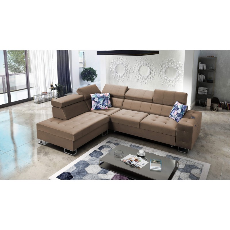 Esquina Fusion VII con función de cama y reposacabezas ajustables | [Twoja Firma]