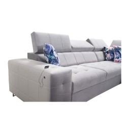 bMeta Title:/b Ecksofa Fusion IX - Gepolsterter Sitz, Schlaffunktion - Material Samt | Hydrophob, Magic Velvet 2219