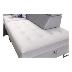 bMeta Title:/b Fusion IX Corner Sofa - Quilted Seat, Sleeping Function - Velvet Material | Hydrophobic, Magic Velvet 2299