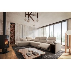 Elegante Sofá Esquinero 'Milano XI Mix' de Tela Tejida, Verita 09