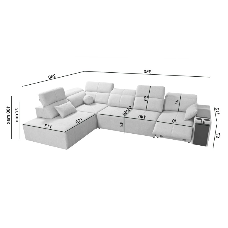 Elegant 'Milano XI Mix' Corner Sofa in Woven Fabric, Verita 09
