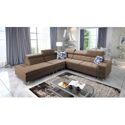 bMeta Title:/b Fusion IX Corner Sofa - Quilted Seat, Sleeping Function - Velvet Material | Hydrophobic, Magic Velvet 2299