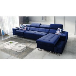 Narożnik Fusion XI z pikowanym siedziskiem | +Funkcja Spania | Welur | Hydrofobowa, Magic Velvet 2216