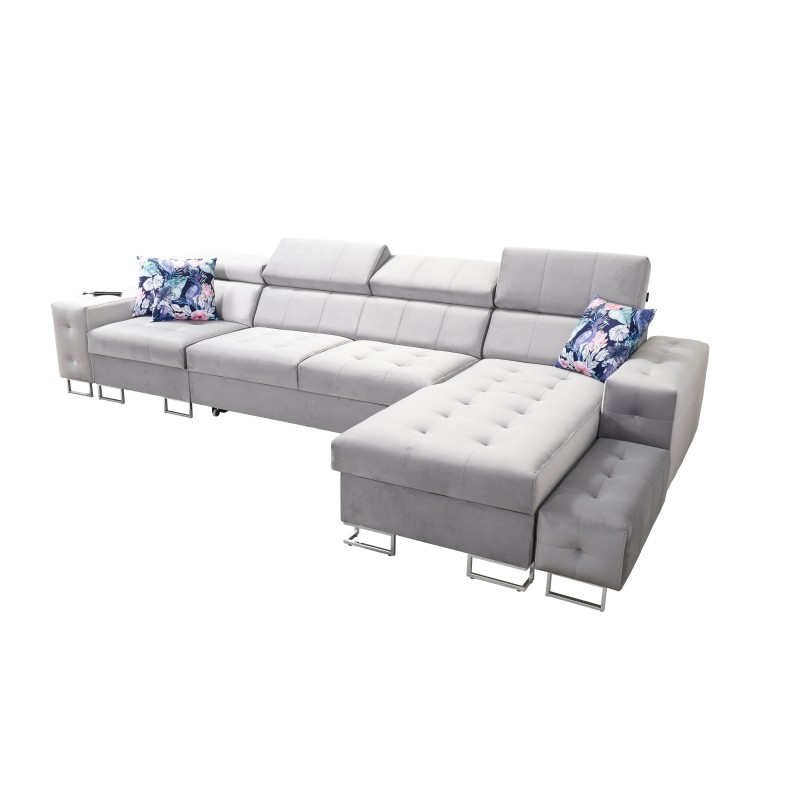 Fusion XI Ecksofa mit gestepptem Sitz | +Schlaffunktion | Samt | Hydrophob, Magic Velvet 2282