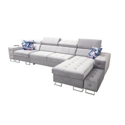 Fusion XI Ecksofa mit gestepptem Sitz | +Schlaffunktion | Velours | Hydrophob, Magic Velvet 2229
