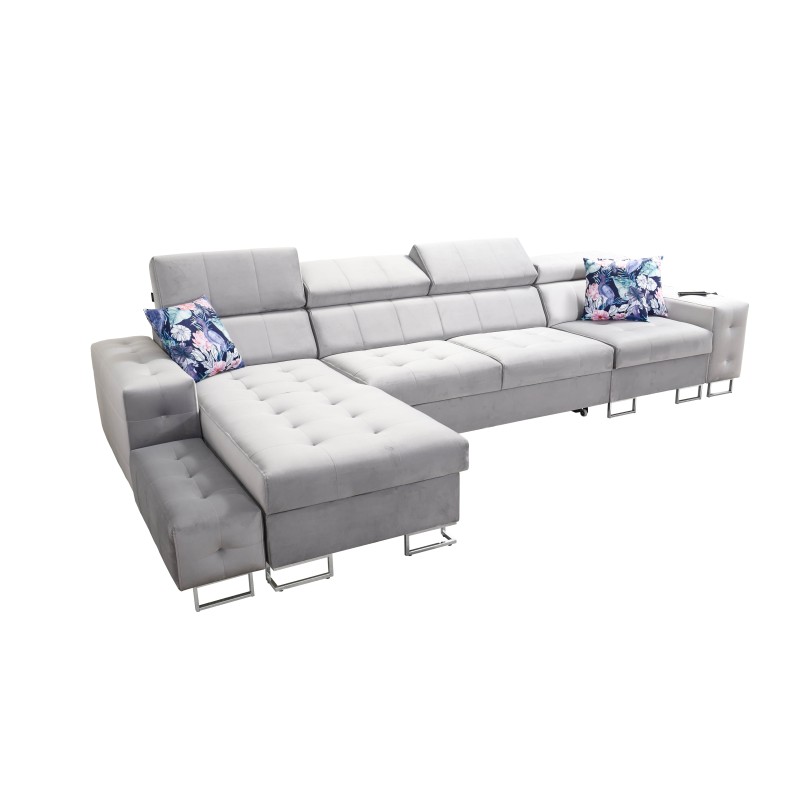 Esquina Fusion XI con asiento acolchado | +Función de Cama | Terciopelo | Hidrofóbico, Magic Velvet 2216