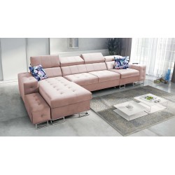 Narożnik Fusion XI z pikowanym siedziskiem | +Funkcja Spania | Welur | Hydrofobowa, Magic Velvet 2264