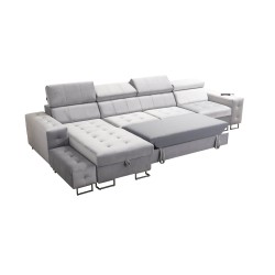 Fusion XI Ecksofa mit gestepptem Sitz | +Schlaffunktion | Samt | Hydrophob, Magic Velvet 2264