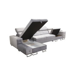 Fusion XI Ecksofa mit gestepptem Sitz | +Schlaffunktion | Samt | Hydrophob, Magic Velvet 2264