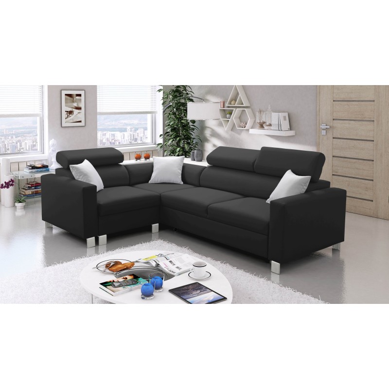 Magneto II corner sofa with sleeping function and bedding storage - Plecionka, Sawana 14