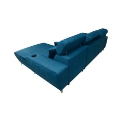 Luna I Maxi Corner Sofa in Plush, Kronos 9, with Sleeping Function and Bar - Modern Comfort