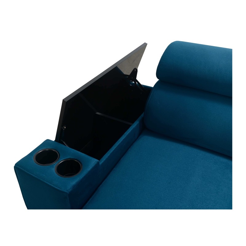 Luna I Maxi Corner Sofa in Plush, Kronos 9, with Sleeping Function and Bar - Modern Comfort