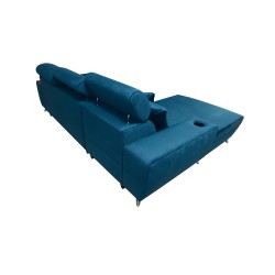 Luna I Maxi Corner Sofa in Plush, Kronos 9, with Sleeping Function and Bar - Modern Comfort