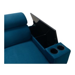 Luna I Maxi Corner Sofa in Plush, Kronos 9, with Sleeping Function and Bar - Modern Comfort