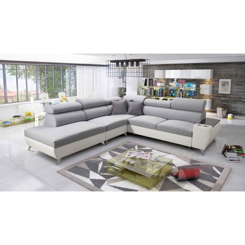 Кутовий диван Luna IX з функцією сну і баром - ваше місце для комфорту і відпочинку.