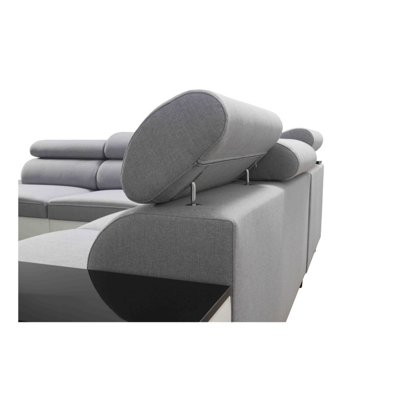 Sofá esquinero Luna IX con función de cama y minibar - Tu lugar para el confort y la relajación.