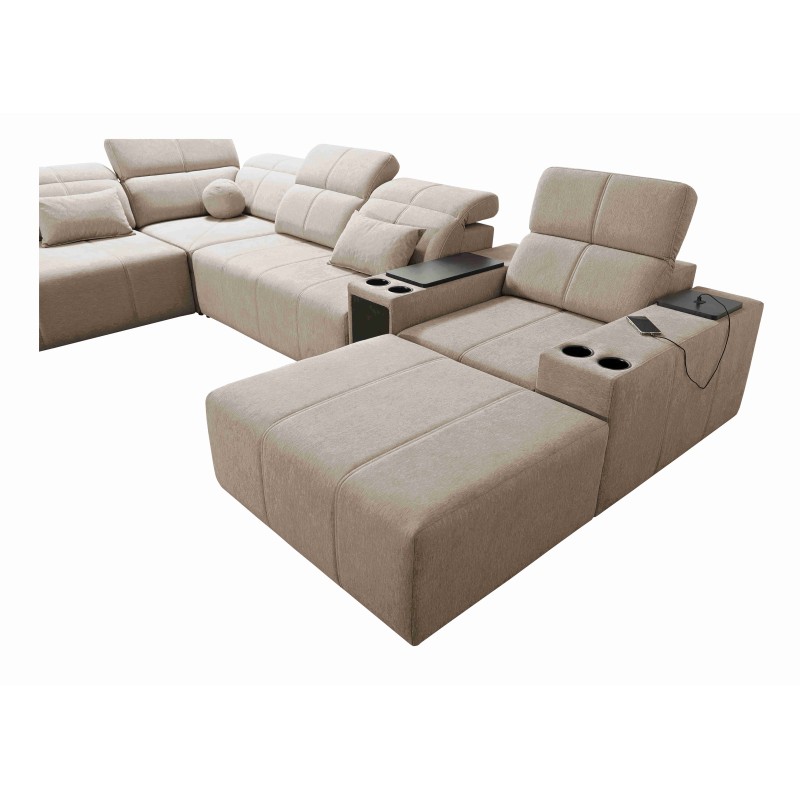 U-förmiges Ecksofa Milano V mit Schlaffunktion – die ideale Verbindung von Eleganz und Funktionalität