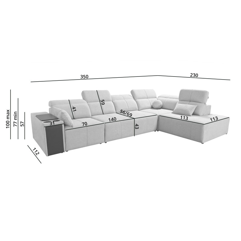 Milano XI Corner Sofa with Sleeping Function - Luxury and Functionality in One