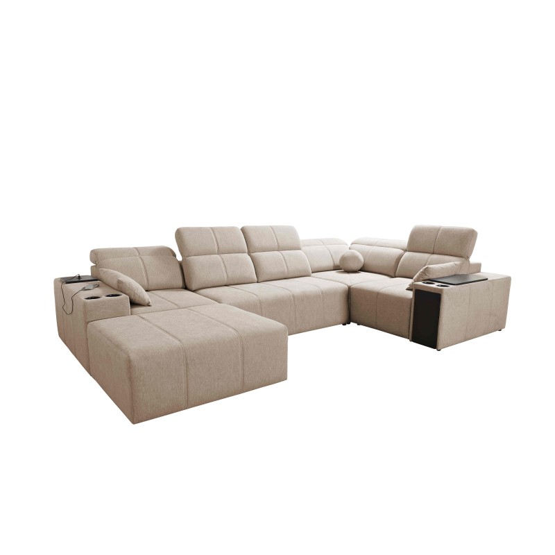 U-shaped Milano IV sectional with sleeping function, Plecionka, Verita 80 | Comfortable and functional