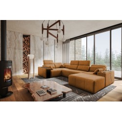 Narożnik w kszałcie U Milano IV z funkcją spania Plecionka, Verita 54 | Wygodny i funkcjonalny