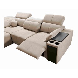 Milano VIII Mix U-shaped Corner Sofa with Sleeping and Relaxation Function | Woven Fabric, Verita 54