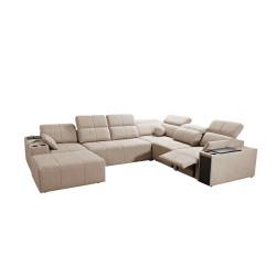 Milano VIII Mix U-shaped Corner Sofa with Sleeping and Relaxation Function | Woven Fabric, Verita 54