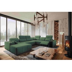 Ecksofa U Milano VIII Mix mit Schlaffunktion und Relaxfunktion | Strukturstoff, Verita 75