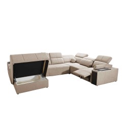Ecksofa U Milano VIII Mix mit Schlaffunktion und Relaxfunktion | Strukturstoff, Verita 75