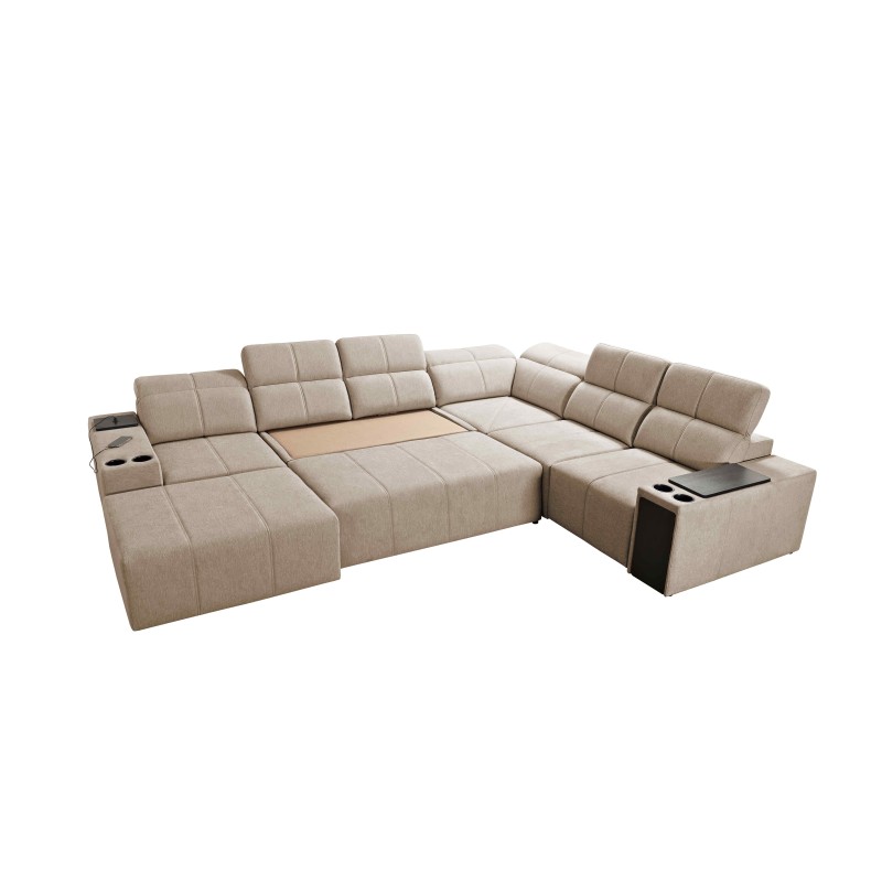 Milano VIII Mix U-shaped Corner Sofa with Sleeping and Relax Function | Fabric, Verita 76
