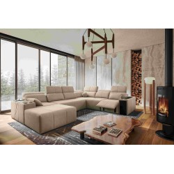Milano VIII Mix Corner Sofa with Sleeping and Relaxation Function | Weave, Verita 88