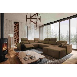 Milano VIII Mix U-shaped Sofa with Sleeping and Relaxation Function | Woven Fabric, Verita 28