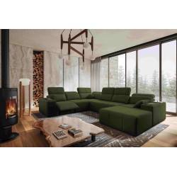 Milano VIII Mix U-Shaped Sofa with Sleeping and Relaxation Function | Woven Fabric, Verita 39