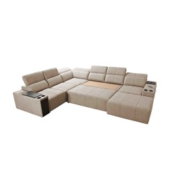 Milano VIII Mix U-Shaped Sofa with Sleeping and Relaxation Function | Woven Fabric, Verita 39