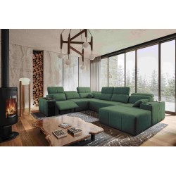 Milano VIII Mix Corner Sofa with Sleeping and Relax Function | Woven Fabric, Verita 75