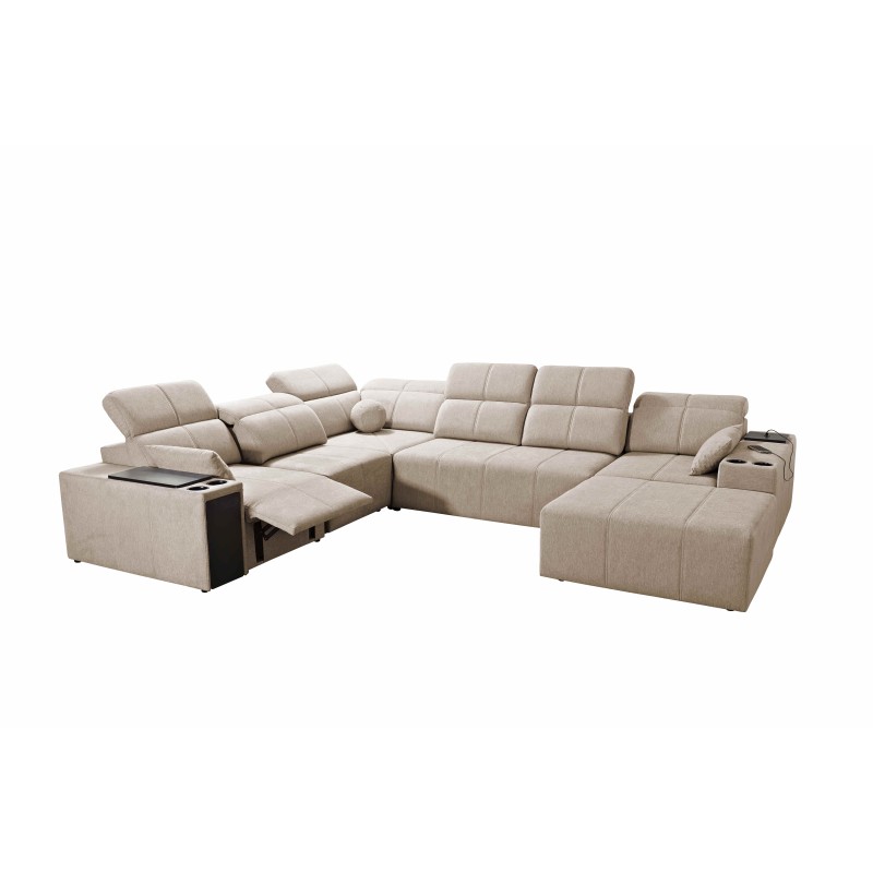 Milano VIII Mix Corner Sofa with Sleeping and Relax Function | Woven Fabric, Verita 75