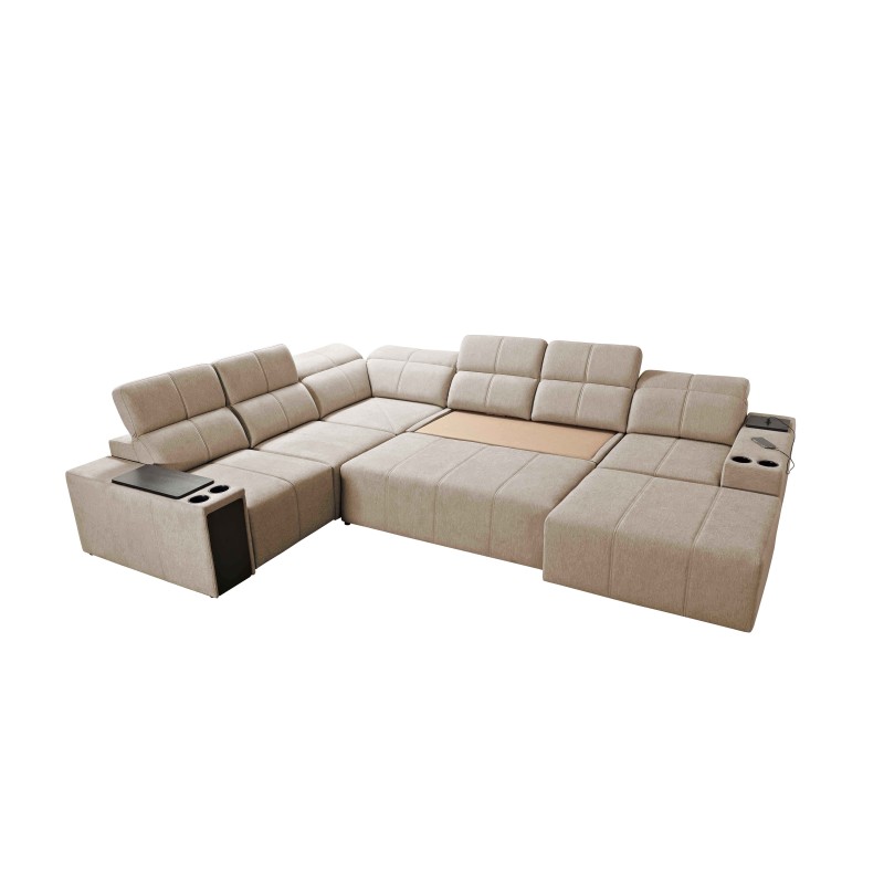 Milano VIII Mix U-shaped Corner Sofa with Sleeping and Relax Function | Fabric, Verita 76