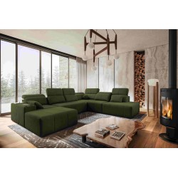 Sofá en forma de U Milano X con función de cama: el mueble ideal para aquellos que valoran la comodidad y el estilo.