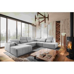 U-förmiges Ecksofa Milano X mit Schlaffunktion – das ideale Möbelstück für diejenigen, die Komfort und Stil schätzen.